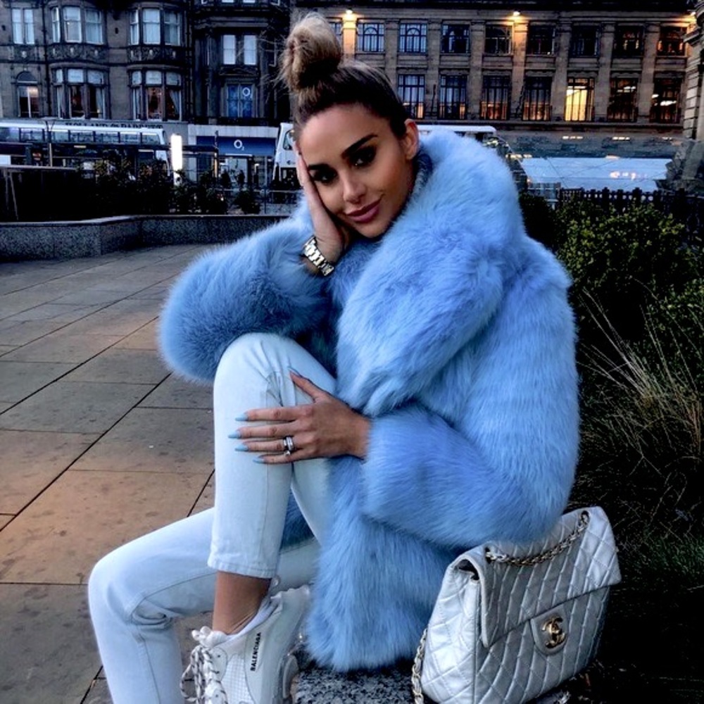 NWOT Ice Blue Bloggers’ Fave Fur Coat